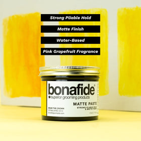 Bona Fide Pomade open jar texture close-up highlighting clay-rich formula for natural texture