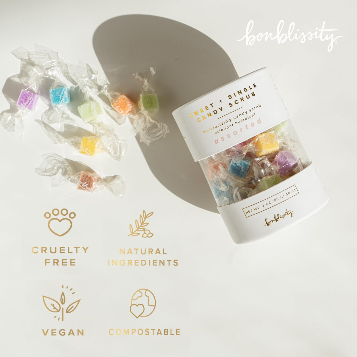Bonblissity used during at-home pedicure showing softening and smoothing feet after exfoliation