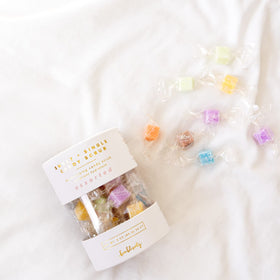 Bonblissity gift set styled on table ready for giving, convenient spa-like self-care present