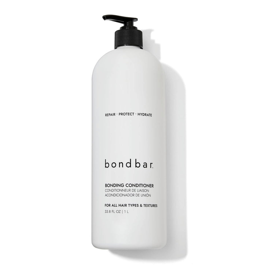 Bondbar front bottle view showing pump and label, promotes easy dispensing