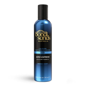 Bondi Sands aerosol can front view showing sleek packaging and quick-tan benefit