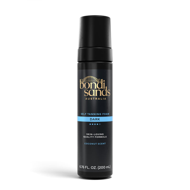 Bondi Sands bottle front view showing product and sleek packaging benefits even application