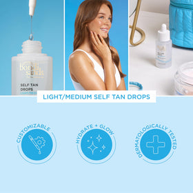 Bondi Sands blended into body lotion demonstrating even full-body coverage