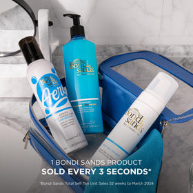 Bondi Sands being massaged into skin to lift self-tan gently