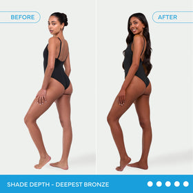 Bondi Sands foam dispensed into mitt demonstrating controlled amount and even spread