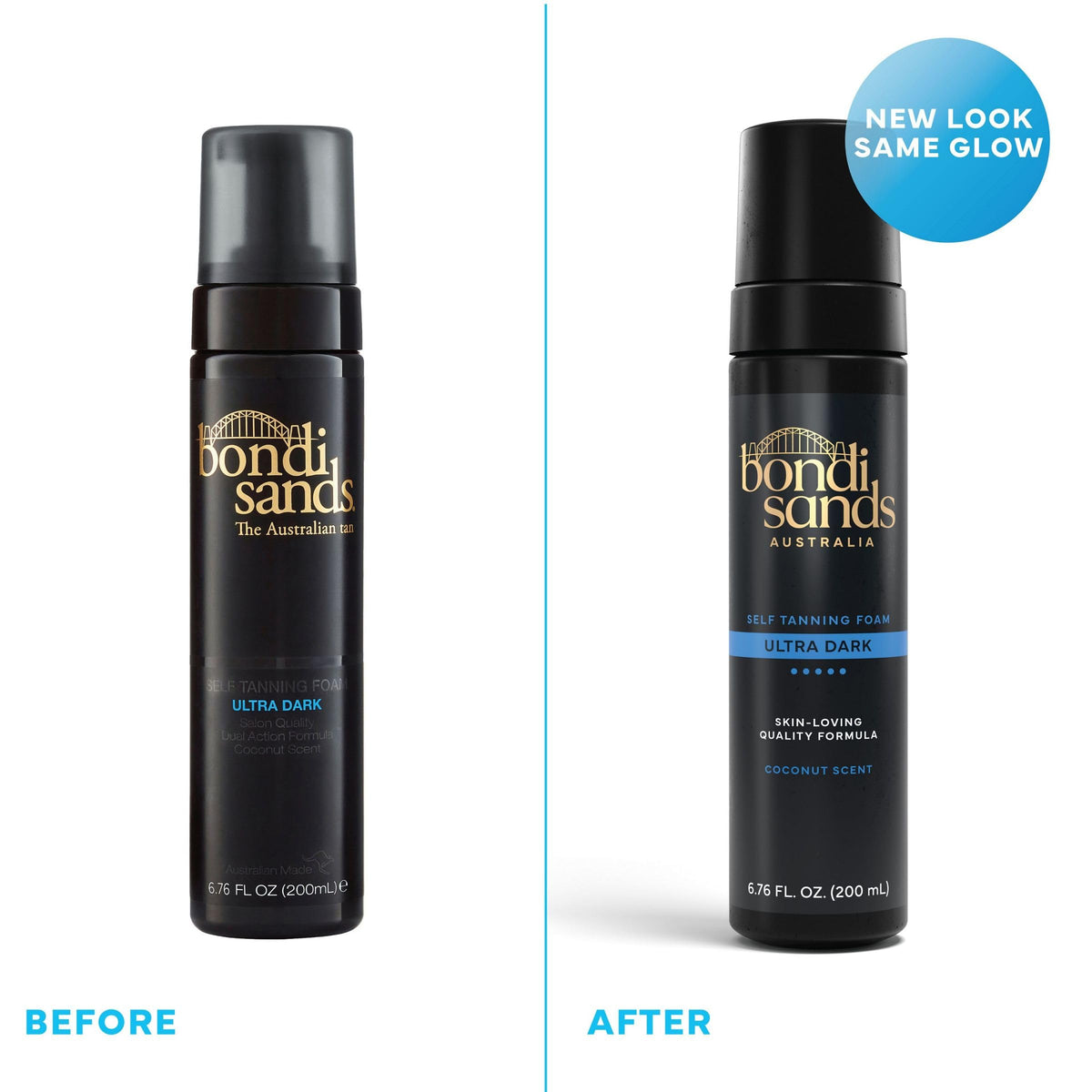 Bondi Sands foam being dispensed from pump illustrating lightweight texture and quick use