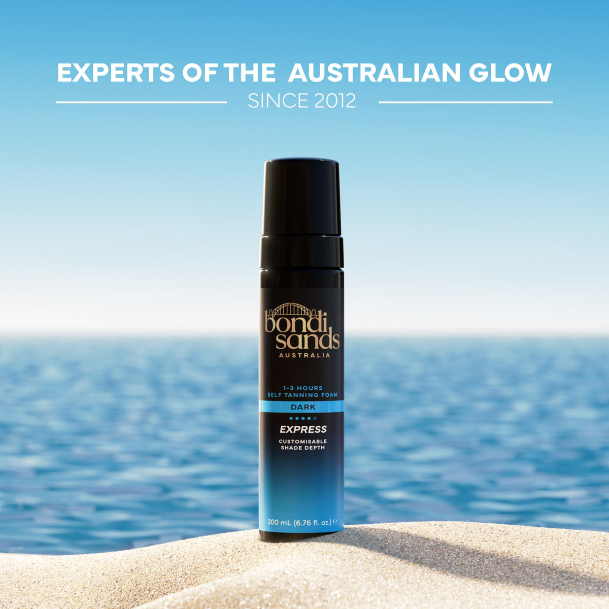Bondi Sands label close-up highlighting product information and instructions