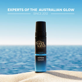 Bondi Sands label close-up highlighting product information and instructions