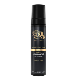 Bondi Sands front packaging showing product and benefit of quick-dry foam
