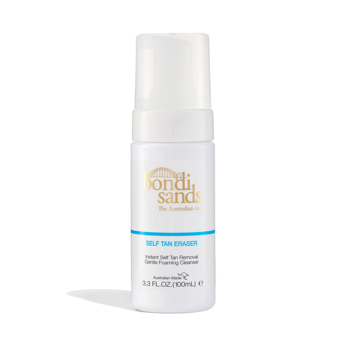 Bondi Sands front packaging showing product and benefit of fast tan removal