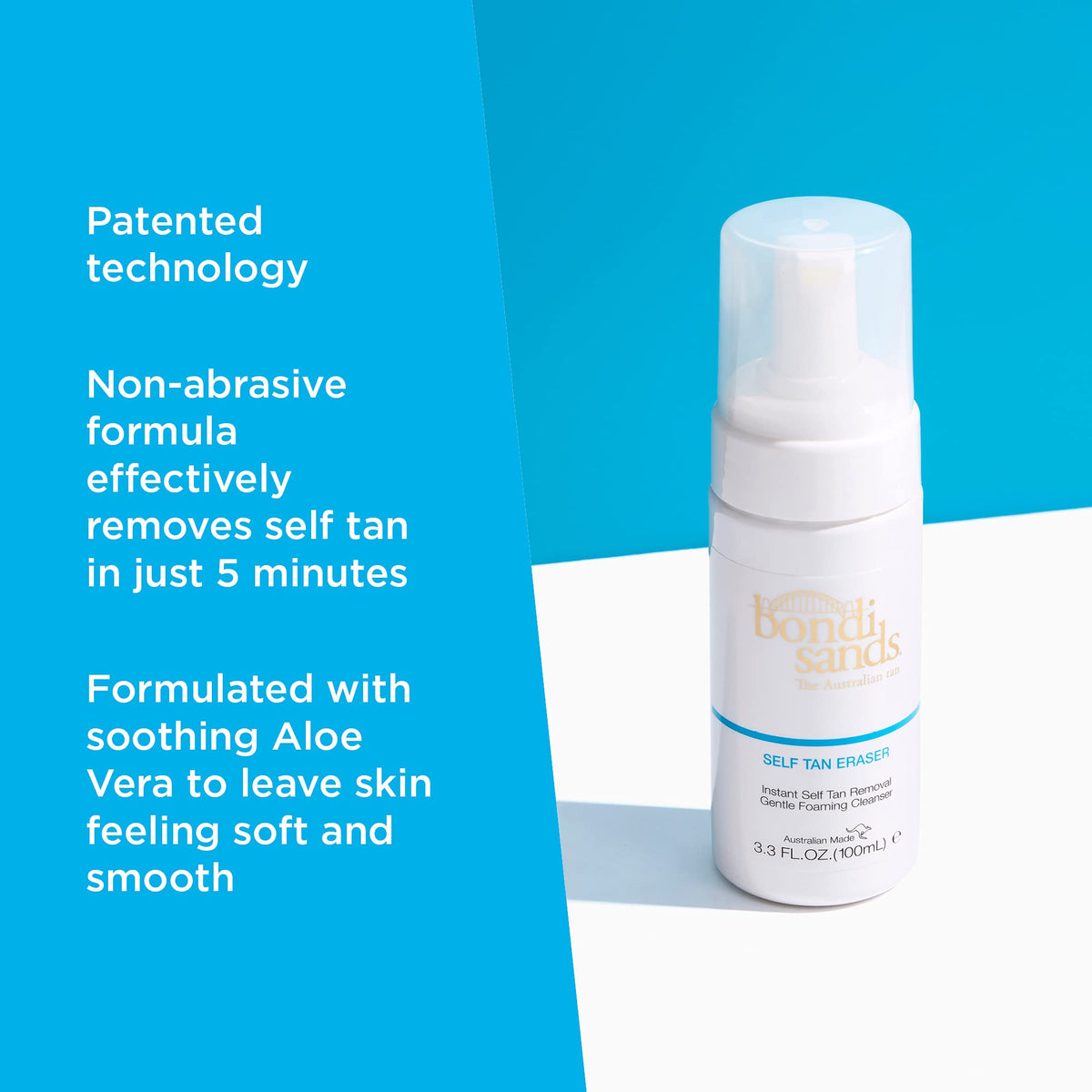 Bondi Sands cream texture close-up showing moisturizing, gentle cleansing action