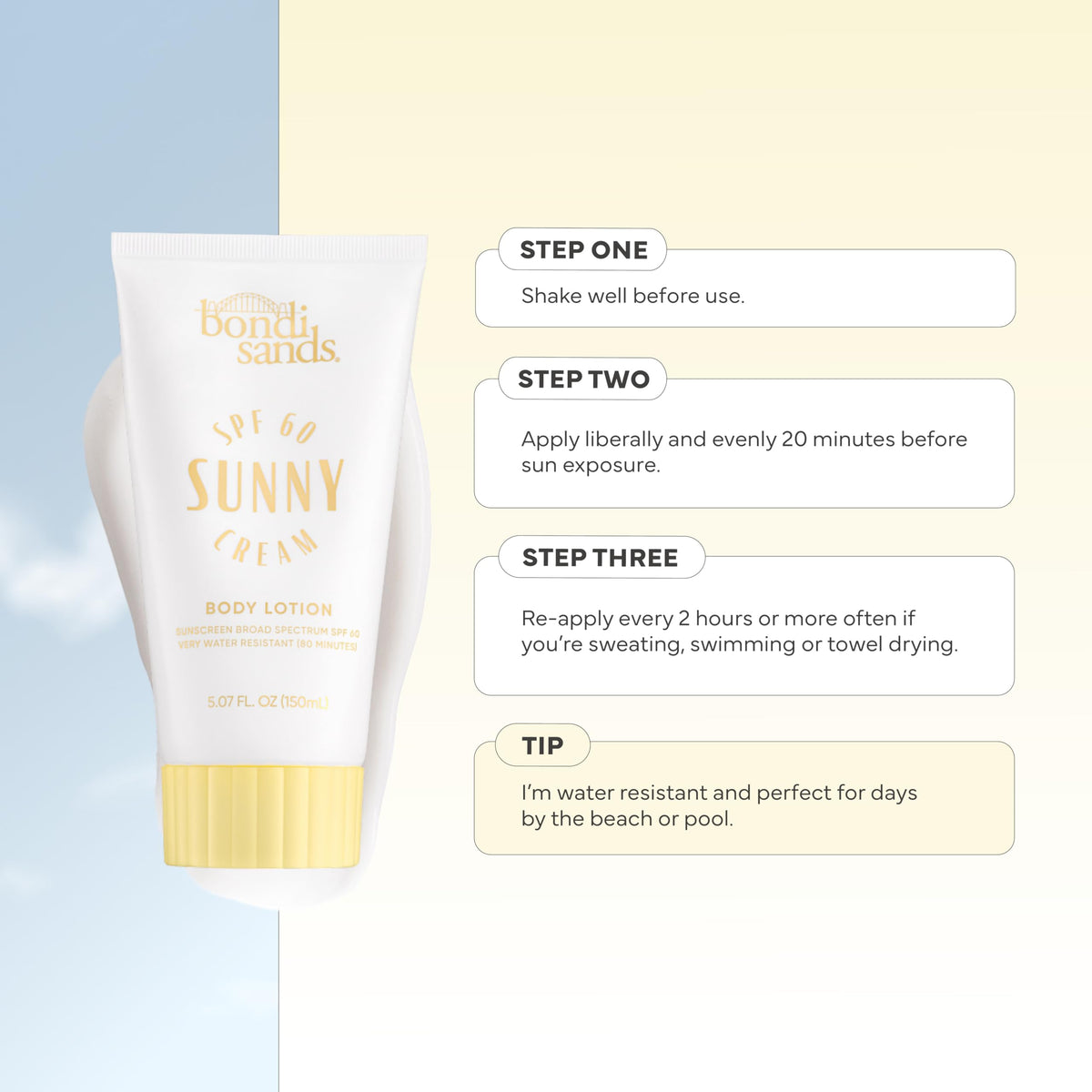 Bondi Sands ingredients label spotlighting Hibiscus and Vitamin E benefits