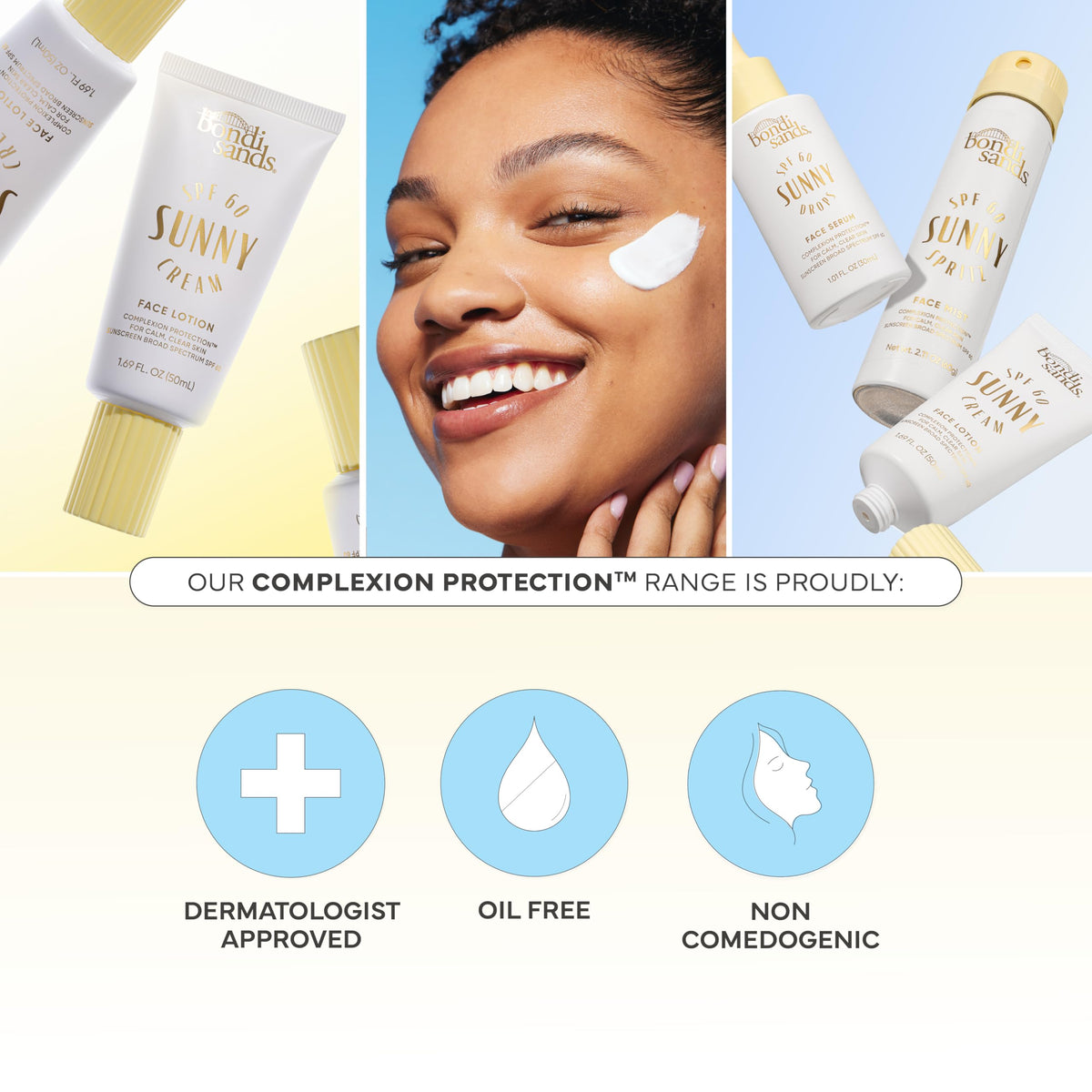 Bondi Sands texture close-up illustrating lightweight, hydrating finish