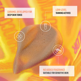 Bondi Sands being applied with mitt showing streak-free finish benefit