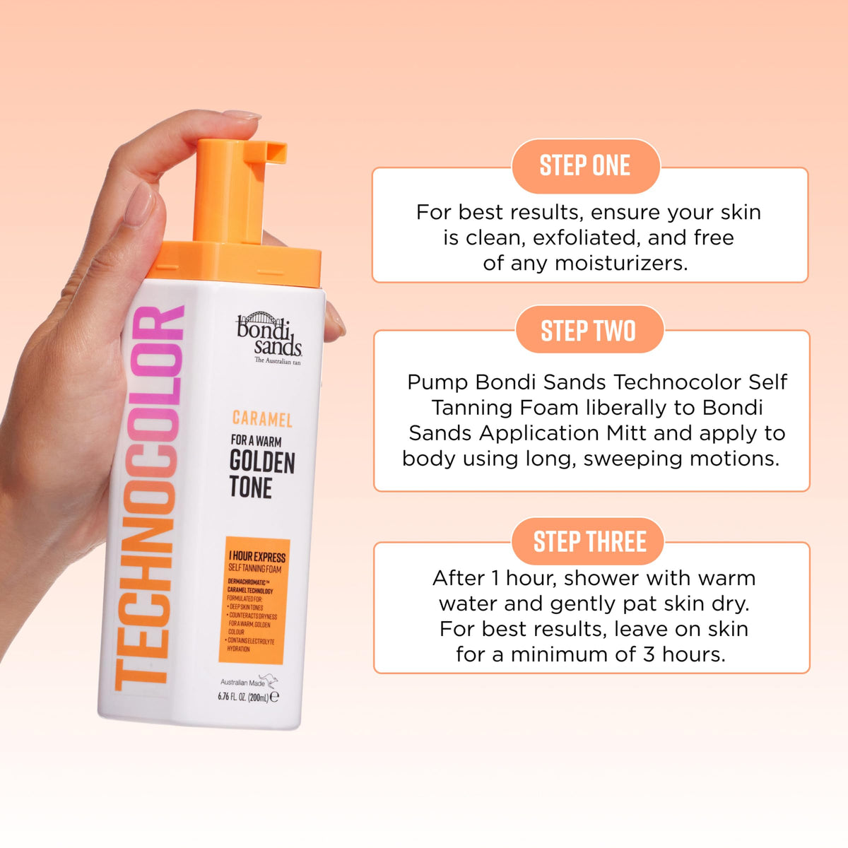 Bondi Sands product label close-up showing ingredient clarity benefit