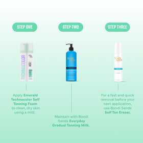 Bondi Sands close-up label highlighting Dermachromatic Color Technology benefit