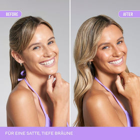 Bondi Sands pump dispense showing controlled drop for precise facial application benefit
