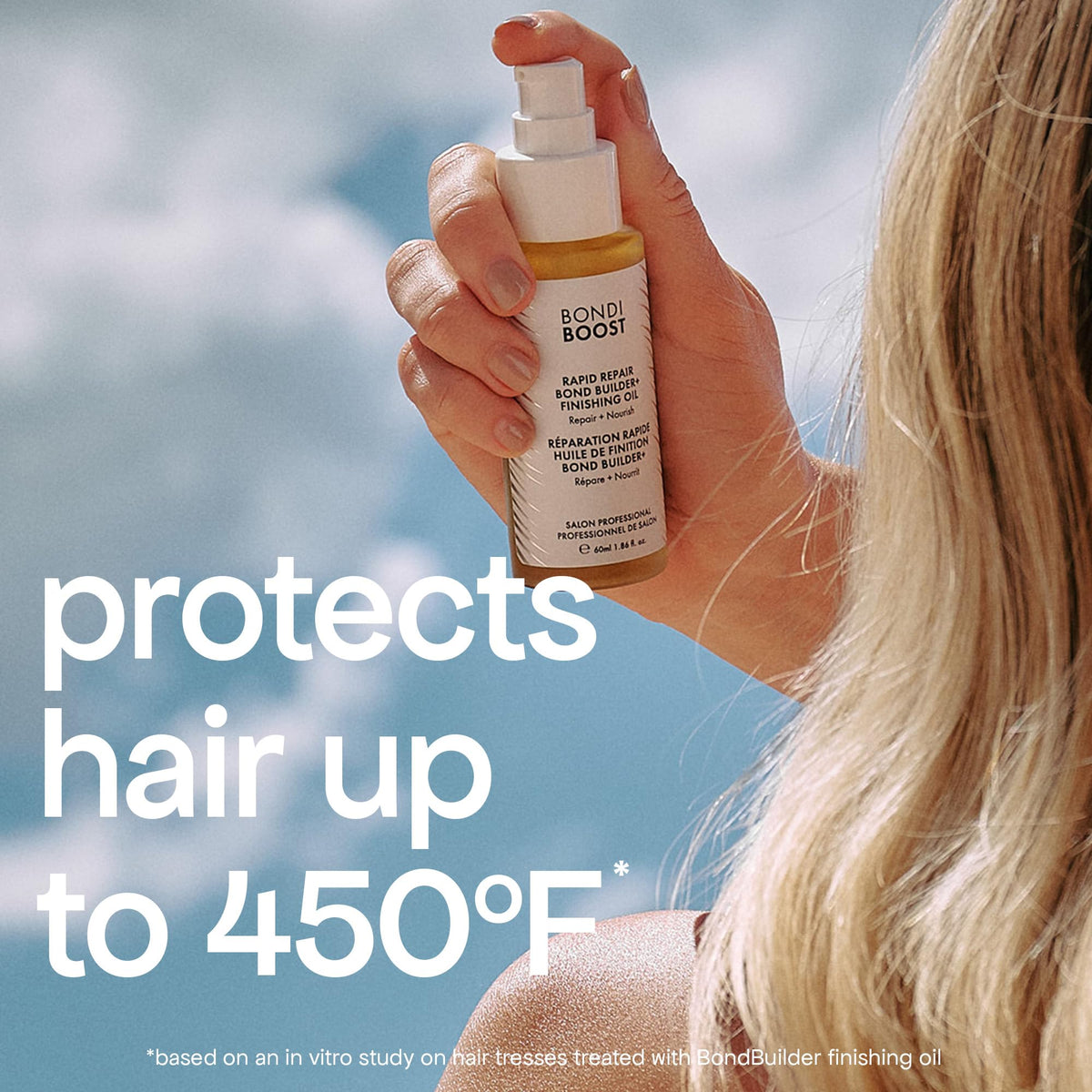 Shiny styled hair after BONDIBOOST showing smoother finish