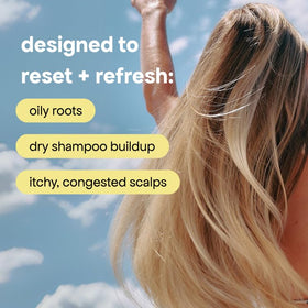 BondiBoost being poured onto scalp in shower, shows easy pre-shampoo application