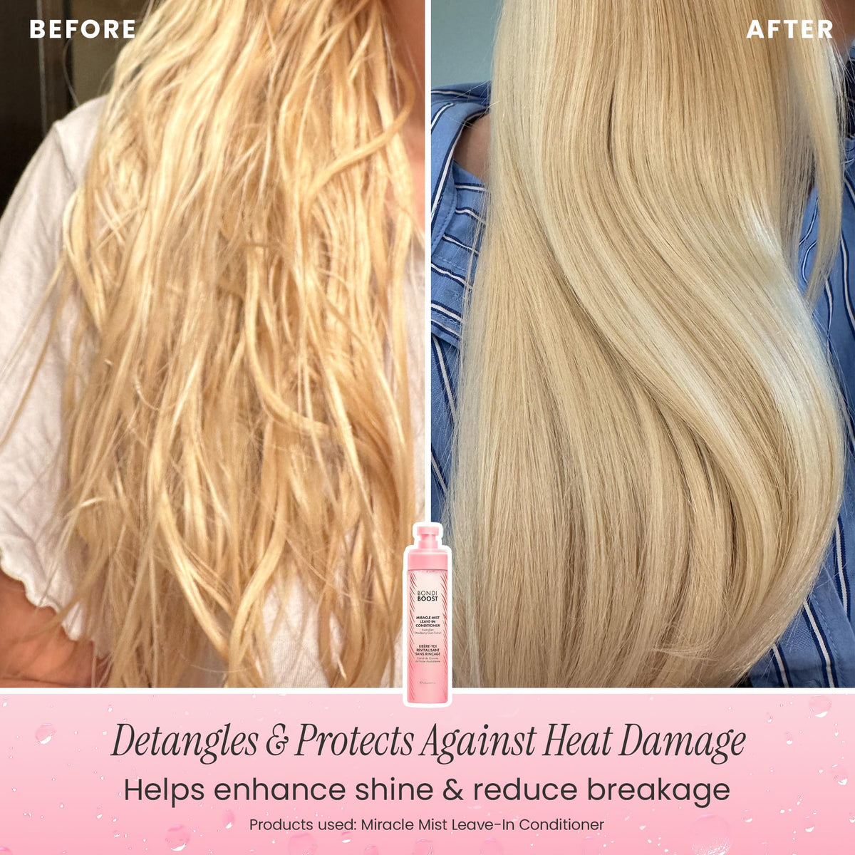 BONDIBOOST applied to damp hair to detangle and prep for styling