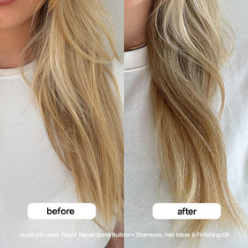 BONDIBOOST bottle staged in bathroom conveying salon-quality results