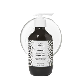BONDIBOOST HG shampoo front packaging showing bottle and label benefit