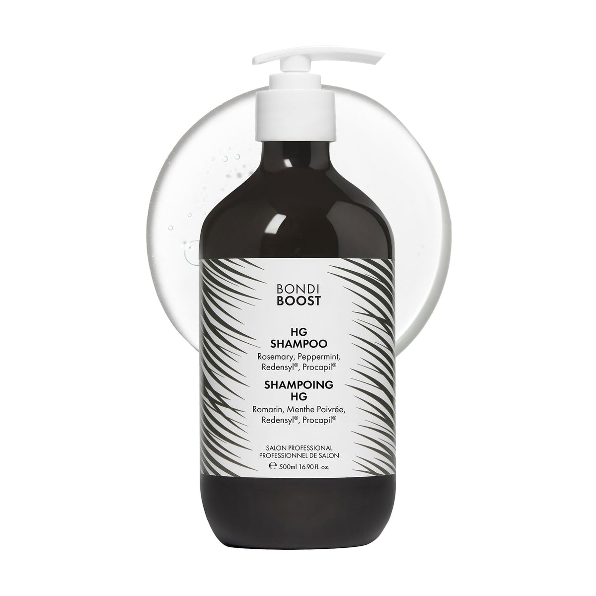 BONDIBOOST HG shampoo front packaging showing brand and volume benefit