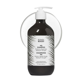 BONDIBOOST HG shampoo front packaging showing brand and volume benefit