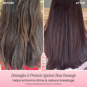 BONDIBOOST used during flat iron styling to show heat protection