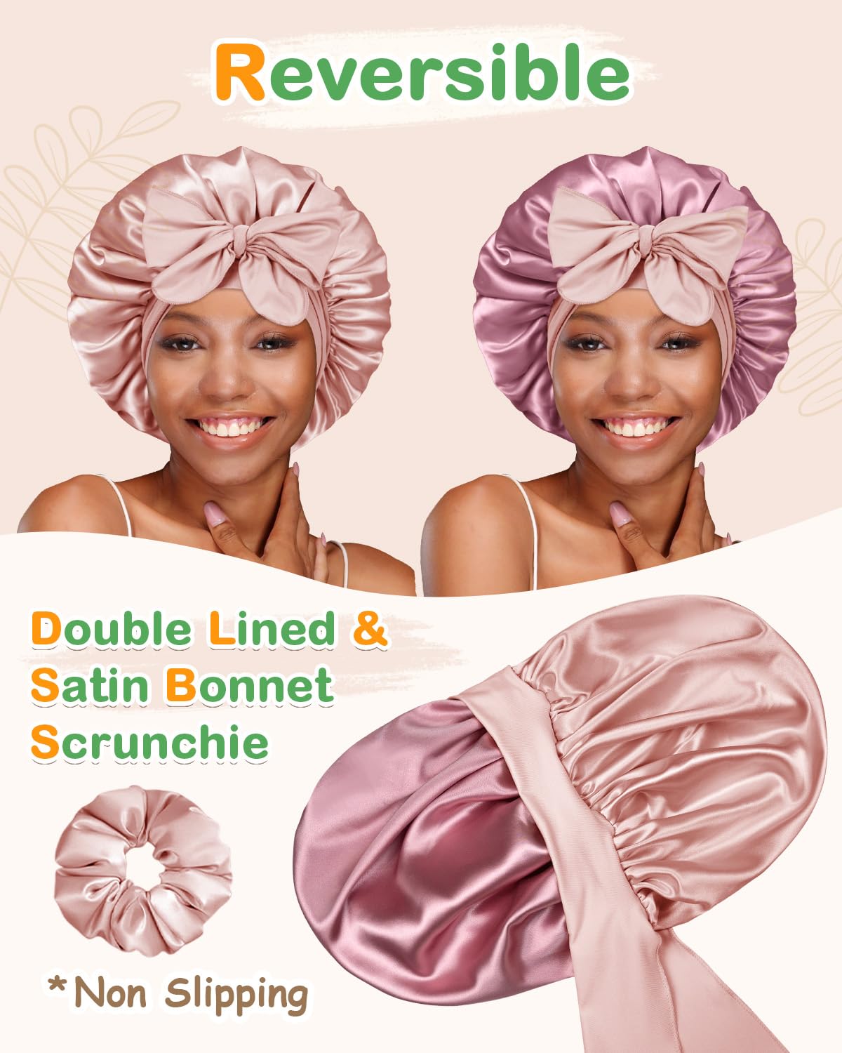 BONNET QUEEN adjustable tie band detail demonstrating secure adjustable fit for comfort