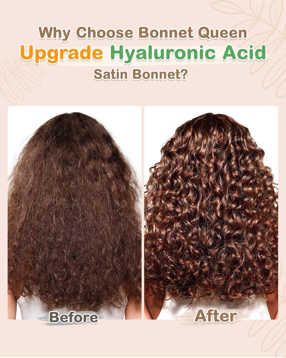 BONNET QUEEN worn by woman with curly hair showcasing protection and style retention