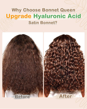 BONNET QUEEN worn by woman with curly hair showcasing protection and style retention