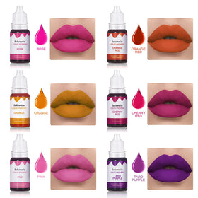 BONNIE CHOICE open bottles displaying twelve vivid pigment hues for mixing