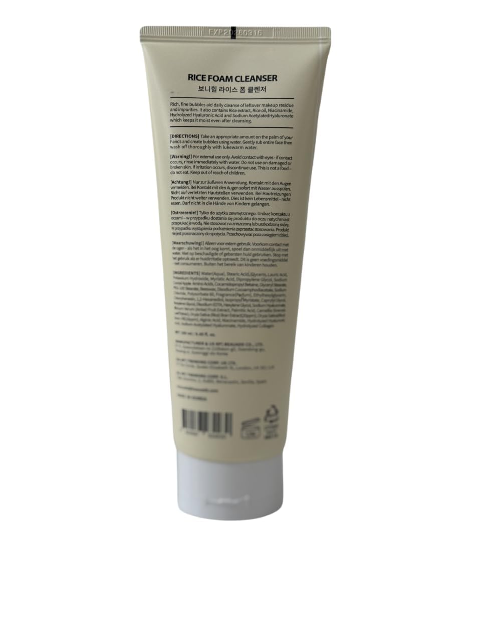 BONNYHILL foam texture close-up on hand, gentle lathering and soft cleanse benefit