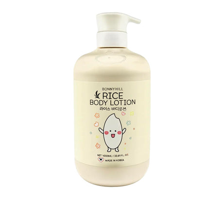 BONNYHILL front packaging shows 33.81 fl oz bottle and rice benefits for moisturized skin