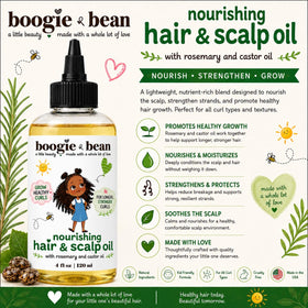 Boogie and Bean scalp massage application illustrating soothing circulation benefit
