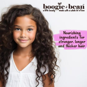Before and after curls using Boogie and Bean showing enhanced definition benefit