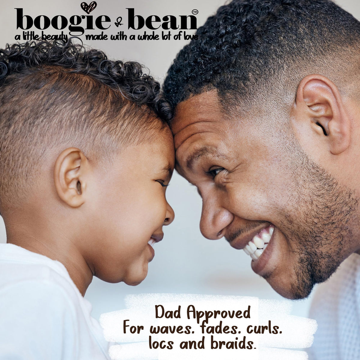 Boogie and Bean on a boy with 360 waves showing defined, soft hold