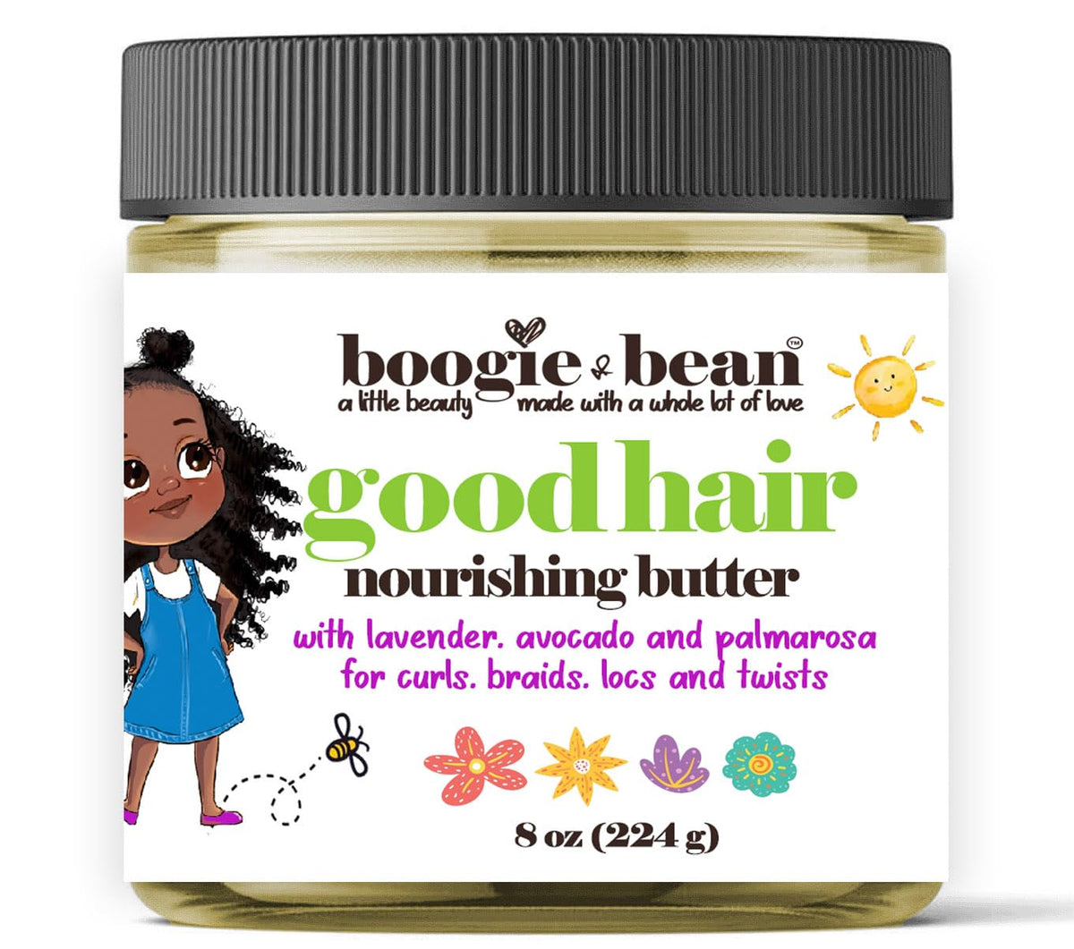 Boogie and Bean front packaging showing jar and label benefits