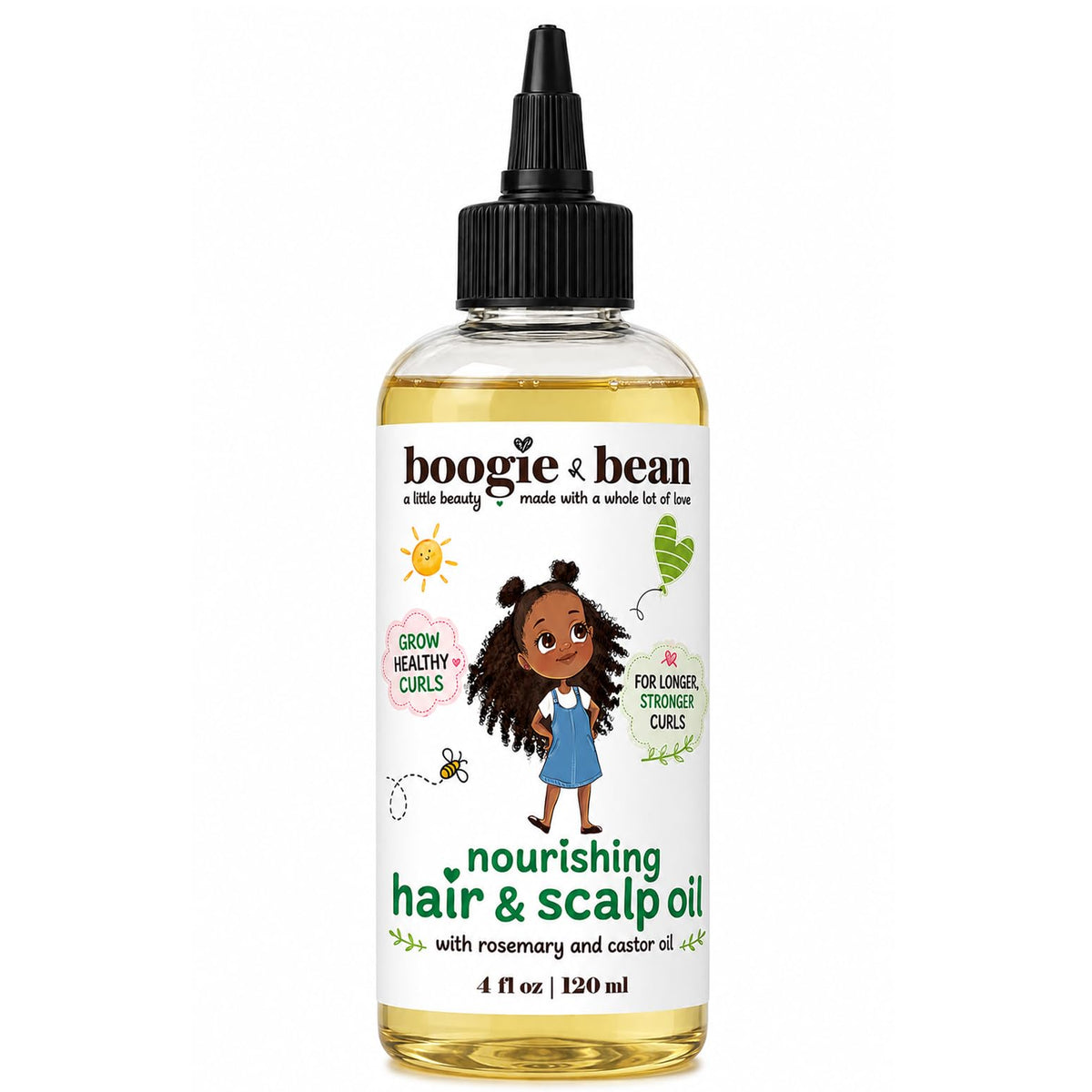 Boogie and Bean bottle next to ruler showing size and travel-friendly benefit