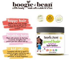 Boogie and Bean texture close-up showing smooth butter for easy styling