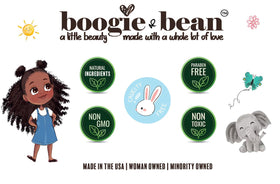 Boogie and Bean oil texture close-up showing lightweight absorption benefit