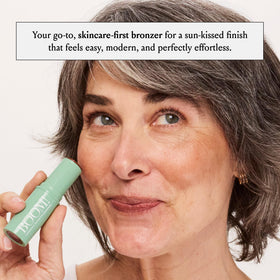 BOOM! by Cindy Joseph arm swatches blended to show buildable bronze color and natural finish