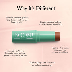 BOOM! by Cindy Joseph lips close-up with bronze tint demonstrating moisturizing color payoff