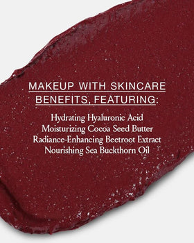 BOOM! by Cindy Joseph model wearing Berry on cheeks and lips showing natural radiance