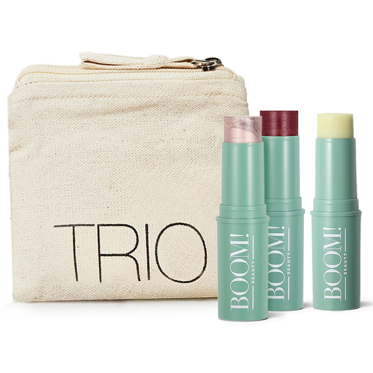 BOOM! by Cindy Joseph trio front packaging showing three sticks and benefits