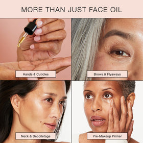 BOOM! by Cindy Joseph close-up oil texture illustrating lightweight absorption benefit