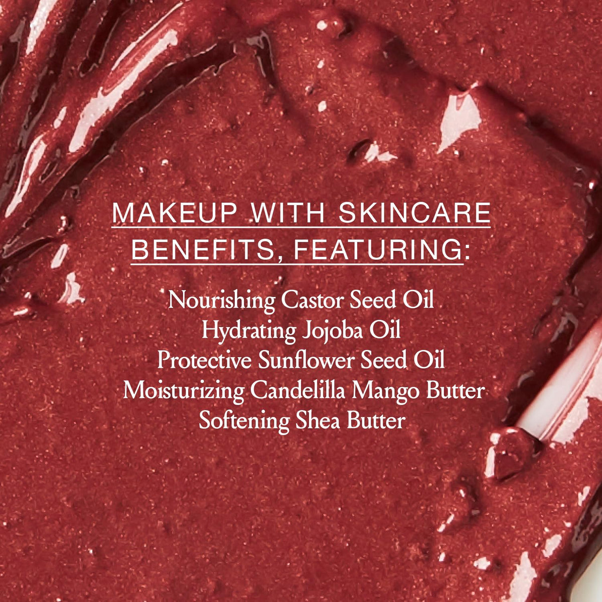 BOOM! Boomstick swatch on skin closeup showing sheer rosy color and natural finish