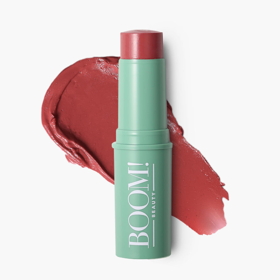 BOOM! by Cindy Joseph front packaging showing compact blush stick and brand