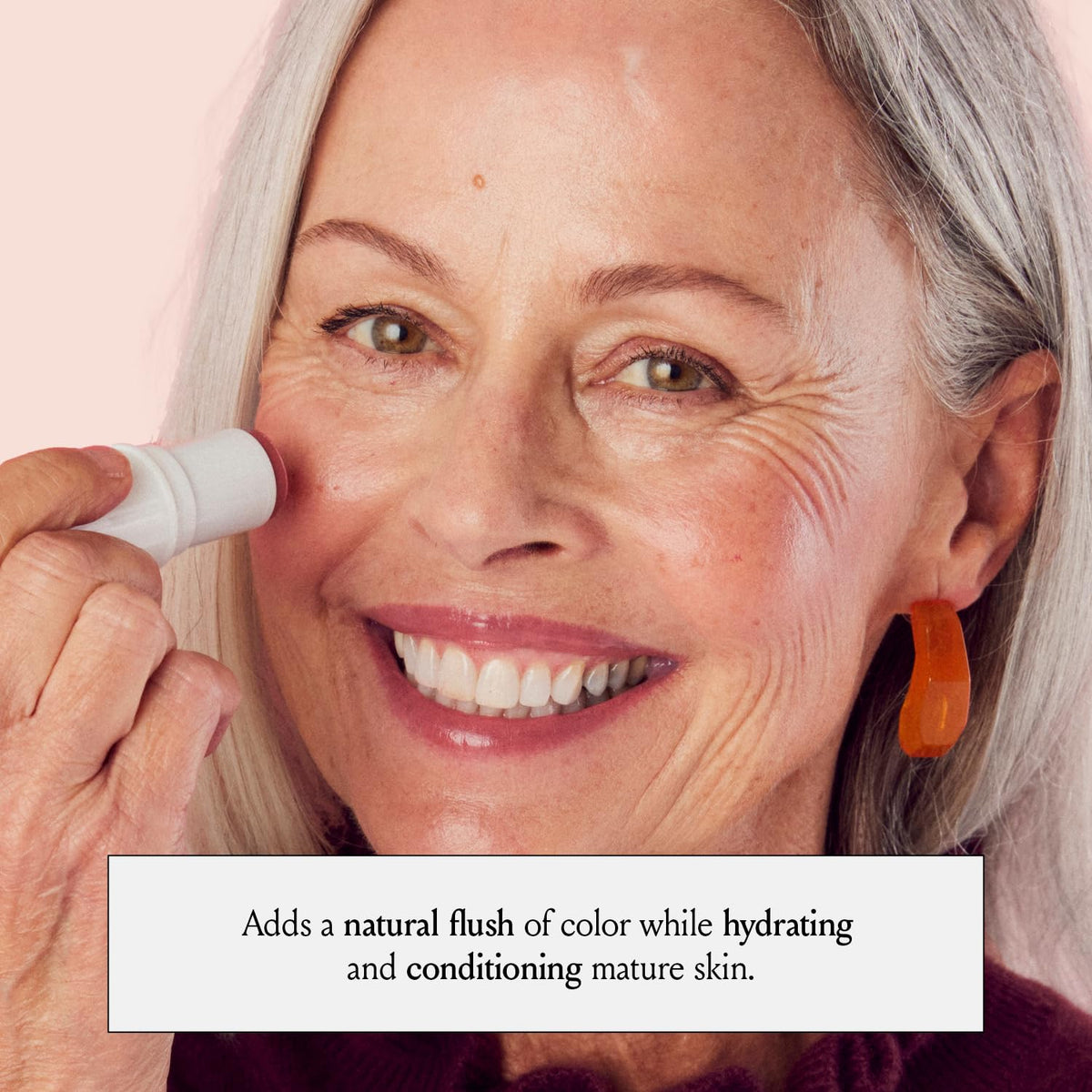 BOOM! by Cindy Joseph applied on face showing cheek, lip and eyelid coordination